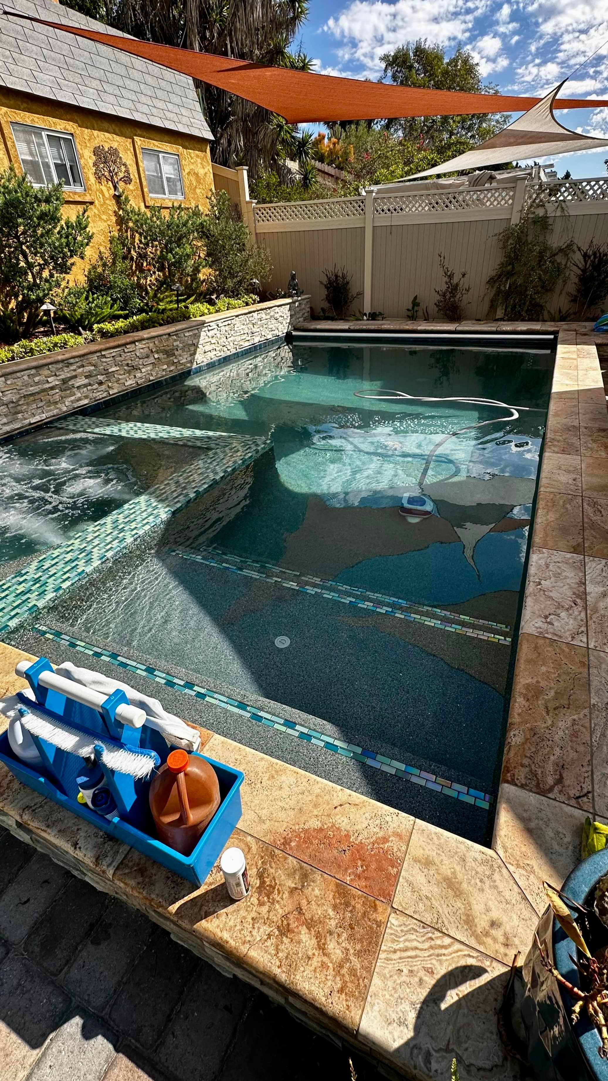 Pool maintenance in progress