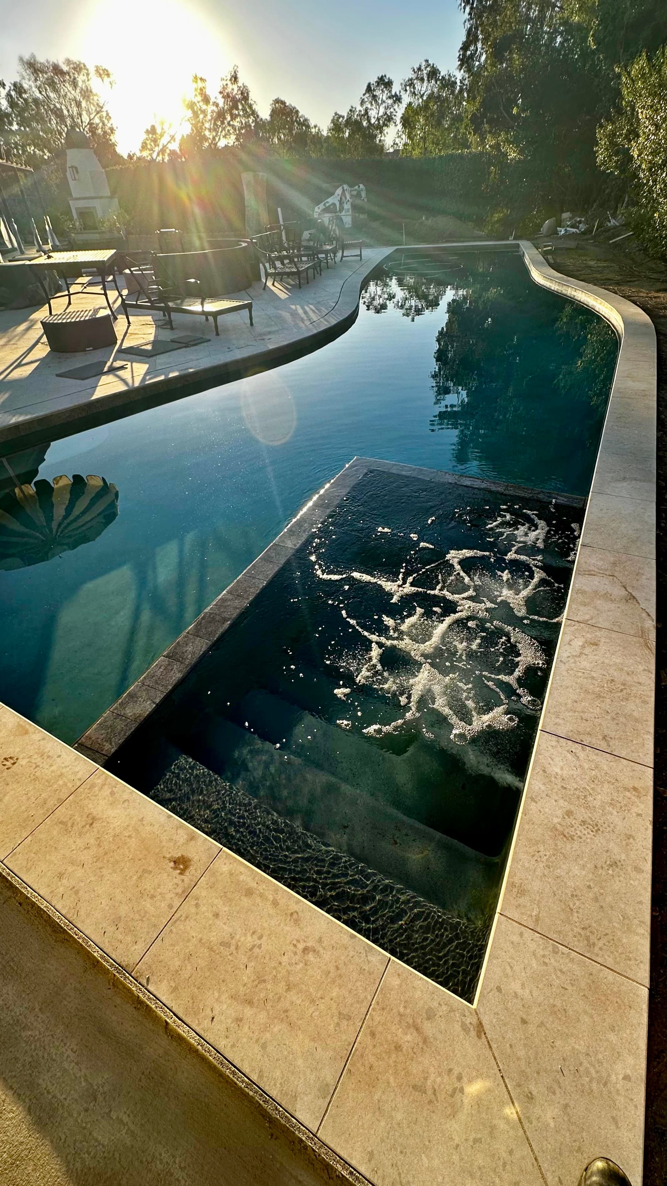 Pool and spa at golden hour